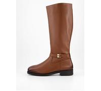 Tommy Hilfiger Women's Buckle Leather Riding Boots, Brown (Cinnamon Bark), 6.5