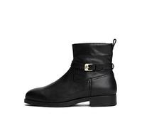 Tommy Hilfiger Women's Buckle Leather Riding Ankle Boots, Black (Black), 4