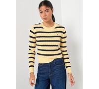 Tommy Hilfiger Cable Knit Crew Neck Jumper Zesty Yellow/dark Navy size XL | Knitted Sweaters Outlet | Women | Yellow XL