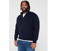 Tommy Hilfiger Cashmere Half Zip Mock Knit Jumper - Navy, Navy, Size 4Xl, Men Navy