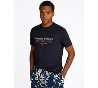 Tommy Hilfiger Center Stack Mens T Shirt - Navy Cotton - Size X-Large