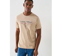 Tommy Hilfiger Centre Stack Logo T-Shirt - Natural, Natural, Size Xl, Men Natural