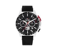 Tommy Hilfiger Chronograph Quartz Watch Black with Black Leather Strap - 1792258