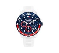Tommy Hilfiger Chronograph Quartz Watch with Calendar for Men with White Silicone Bracelet - 1792231
