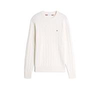 Tommy Hilfiger Men Classic Cotton Cable Crew Neck MW0MW33132 Pullover Sweater, Yellow, L