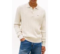 Tommy Hilfiger Classic Cotton Cable Sweater Heathered Oatmilk size S | Sweaters Outlet | Men S
