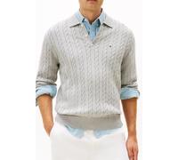Tommy Hilfiger Classic Cotton Cable Sweater Light Grey Heather size XXL | Sweaters Outlet | Men | Gray XXL