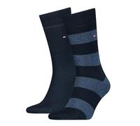 (Eur 39-42) 2-Pack Rugby Stripe Socks, Dark Navy
