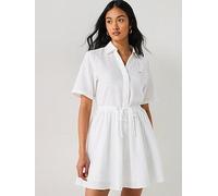 Tommy Hilfiger Collared Linen Mini Dress - White, White, Size Eu 40 = Uk 12, Women White
