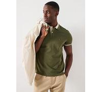 Tommy Hilfiger Regular Fit Tipped Polo Shirt - Small, Battle Green Heather
