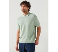 Tommy Hilfiger Cool Touch Structured Knitted Polo, Grey, Size M, Men Grey