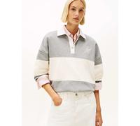 Tommy Hilfiger Cotton Rich Rugby Sweatshirt Grey Mix