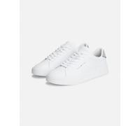 Tommy Hilfiger Court Leather Detail Mens Trainer - White/Universal Grey - White/Universal Grey - UK7 EU41 US8