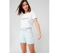 Tommy Hilfiger Crew Neck T-Shirt, White, Size Xxl = Uk 16, Women White