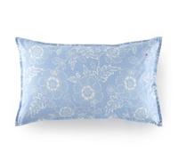 Tommy Hilfiger - Cushion Cover, Oxford Fabric, Light Blue, Cotton 57 Threads/cm², 100% Cotton, Floral and Striped Pattern, Soft and Breathable, 50 x 80 cm