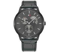 Tommy Hilfiger Daniel 1710388 Men's Quartz Chronograph Watch - 44mm Black Dial Leather Strap