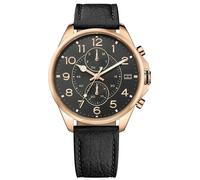Tommy Hilfiger Dean 1791273 Men's Quartz Watch - 46mm Black Dial Rose Gold Tone Case