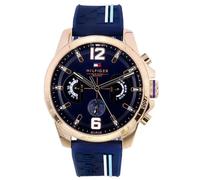 Tommy Hilfiger Decker 1791474 Men's Chronograph Watch - 46mm Navy Dial Rubber Strap