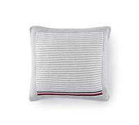 Tommy Hilfiger - Decorative Throw Pillow Cover Grey Mesh 100% Organic Cotton Mini Stripe Plain Border Soft Modern Cushion Cover 40x40cm