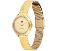 Tommy Hilfiger Two Hand Quartz Movement Watch for Women with Gold Colored Stainless Steel Mesh Bracelet - 1782811