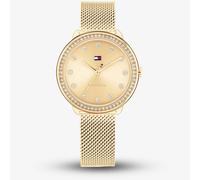 Tommy Hilfiger Three Hand Quartz Movement Watch for Women with Gold Colored Stainless Steel Mesh Bracelet - 1782699