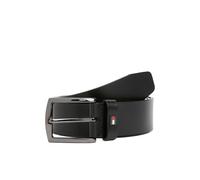Tommy Hilfiger Denton Enamel Flag Mens Leather Belt - Black - Black - W44