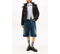 Tommy Jeans Women's Alaska Grid Down Puffer Jacket with Hood, Black (Black), L