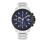 Tommy Hilfiger Dual Time Watch for Men with Silver Stainless Steel Bracelet - 1792198