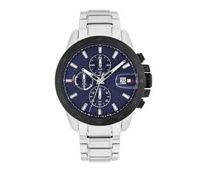 Tommy Hilfiger Dual Time Watch for Men with Silver Stainless Steel Bracelet - 1792198