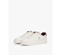 Tommy Hilfiger Women’s Essential Elevated Leather Cupsole Trainers, Off-White (Ancient White), 6.5