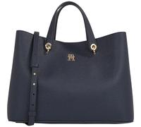 Tommy Hilfiger Women’s Emblem Satchel Bag with Detachable Shoulder Strap, Blue (Space Blue), One Size
