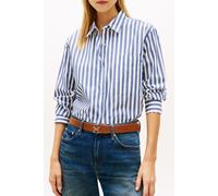 Tommy Hilfiger Ess Poplin Easy Fit Wide Banker Ecru Seashore Navy size 34 | Button-Down Shirts Outlet | Women | Brown 34