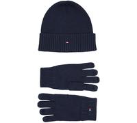 Tommy Hilfiger Essential Beanie & Gloves AM0AM10490DW6 - Man - Cotton Blue 0.00 x 24.0 x 22.9