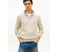 Tommy Hilfiger Essential Cotton 1/4 Zip Mock Mens Sweatshirt - Sandalwood Heather - Sandalwood Heather - L