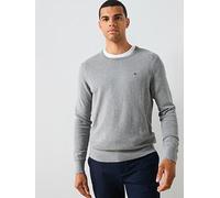 Tommy Hilfiger Essential Cotton Crew Neck Knitted Jumper - Grey, Grey, Size S, Men Grey