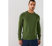 Tommy Hilfiger Essential Cotton Knitted Jumper, Green, Size M, Men Green