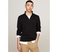 Tommy Hilfiger Essential Cotton 1/4 Zip Mock Mens Sweatshirt - Black - Black - L
