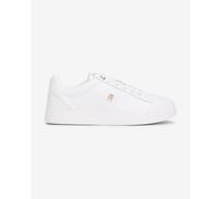 Tommy Hilfiger Women's Leather Court Trainers, White (White), 6.5