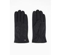 Tommy Hilfiger Men’s Essential Flag Leather Gloves, Black (Black), S-M
