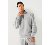 Tommy Hilfiger Men’s Essential Half Zip Fleece Sweatshirt, Grey (Medium Grey Heather), 3XL