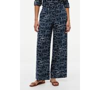 Tommy Hilfiger Essential Linen Pull On Pants Flag Feathers Dark Night Navy size M | Wide Pants Outlet | Women | White M