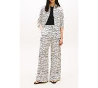 Tommy Hilfiger Essential Linen Pull On Pants Small Flag Feathers Calico size S | Wide Pants Outlet | Women | White S