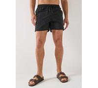 Tommy Hilfiger Men’s Medium Drawstring Swim Shorts with Logo, Black (Black), L