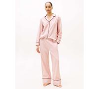 Tommy Hilfiger Essential Pure Cotton Herringbone Pyjama Top Light Pink