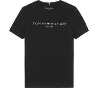 Tommy Hilfiger Kids’ Unisex Short Sleeve Round Neck Essential Tee, Black (Black), 18 Months