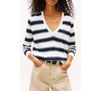 Tommy Hilfiger Essential V-neck Sweater Black/multi Stripe size M | Sweaters Outlet | Women | Black M