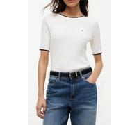 Tommy Hilfiger Fine Cable Boat Neck Top Ivory Petal size S | Sweaters Outlet | Women | White S