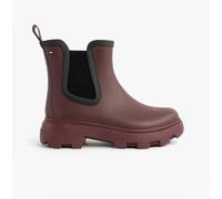 Tommy Hilfiger FLAG ANKLE RAINBOOT Womens Boots Rosewood Brown - UK 4