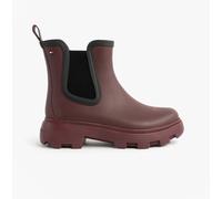 Tommy Hilfiger FLAG ANKLE RAINBOOT Womens Boots Rosewood Brown - UK 6.5