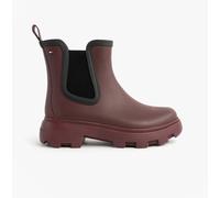 Tommy Hilfiger FLAG ANKLE RAINBOOT Womens Boots Rosewood Brown - UK 7